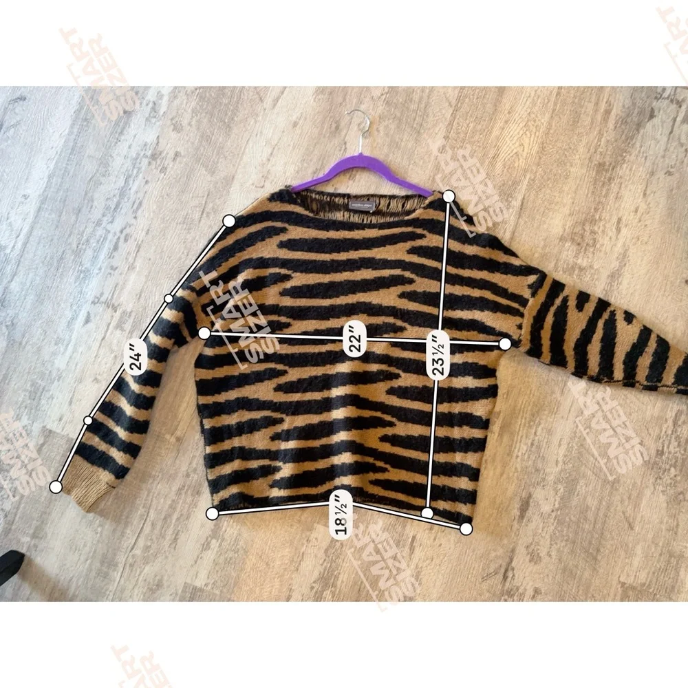 Wooden Ships Black and Tan Zebra Sweater size S:M